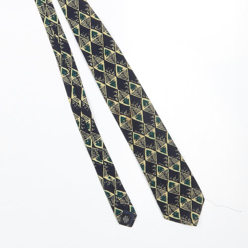 Charles of London Men's Blue Geometric Tie - 100% Polyester, One Size