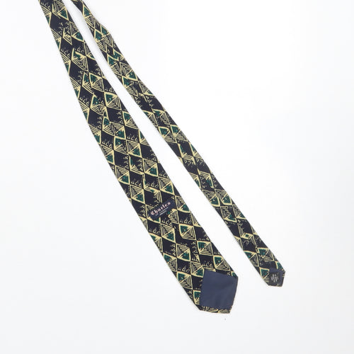 Charles of London Men's Blue Geometric Tie - 100% Polyester, One Size