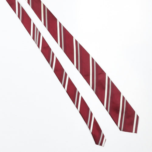 Pierre Cardin Men's Red Striped Silk Tie Classic Designer Style