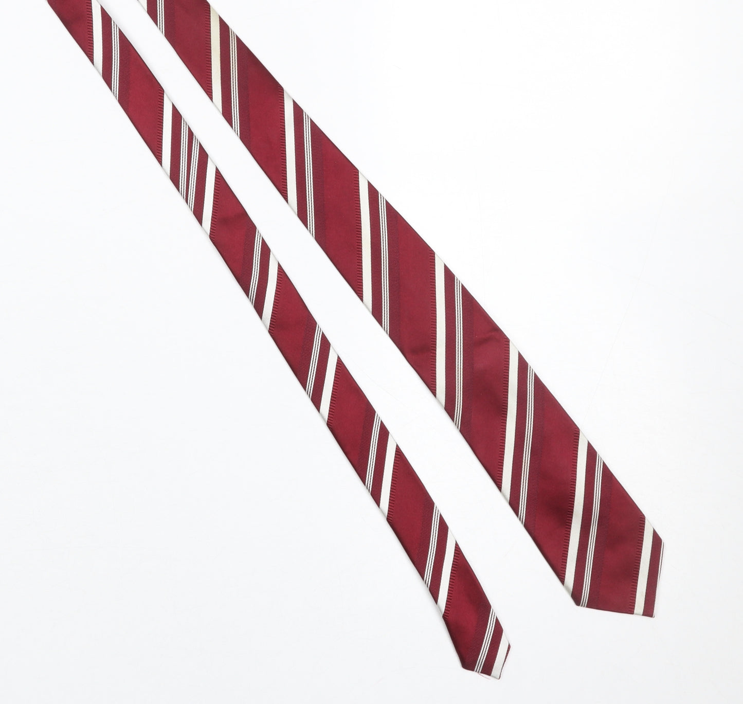 Pierre Cardin Men's Red Striped Silk Tie Classic Designer Style