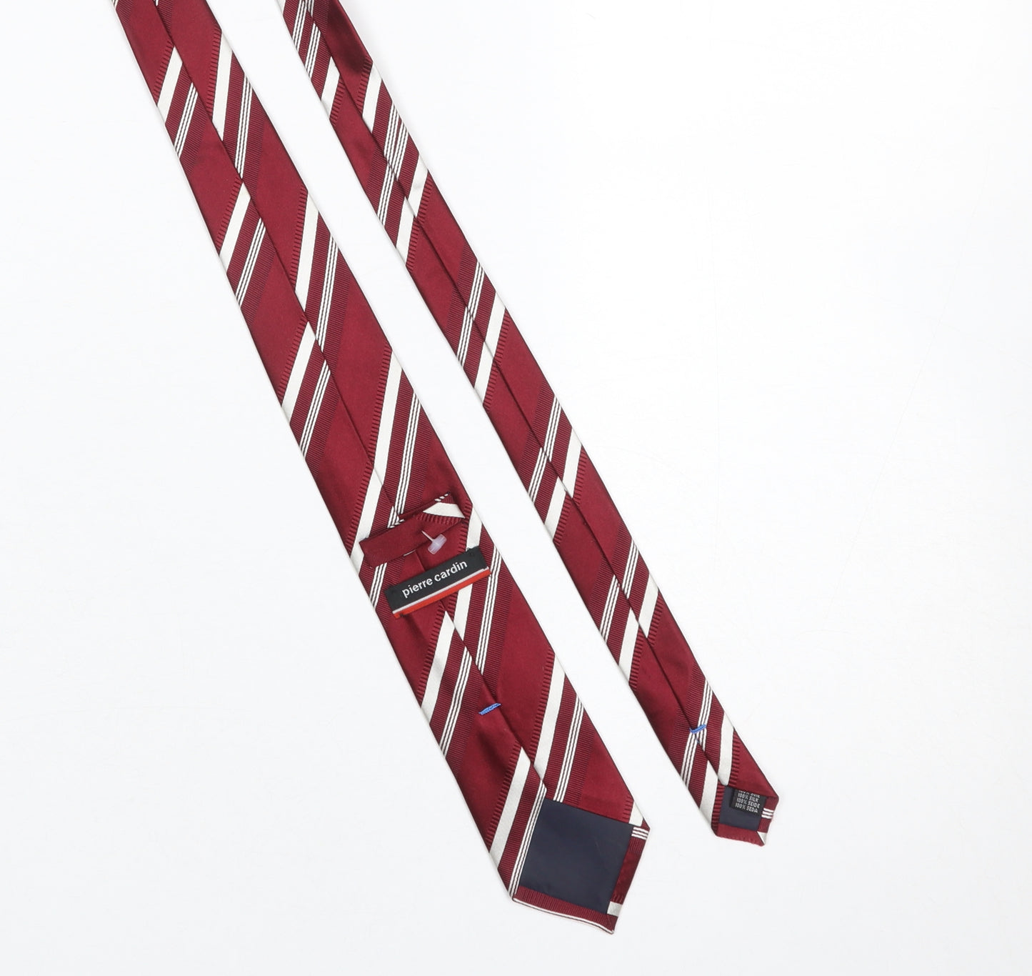 Pierre Cardin Men's Red Striped Silk Tie Classic Designer Style