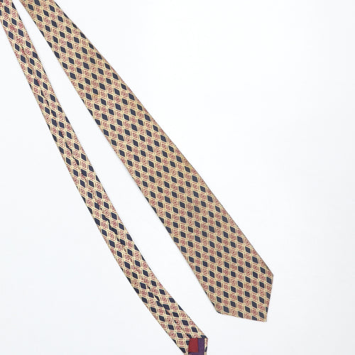Burton Mens Beige Geometric Pure Silk Designer Tie One Size