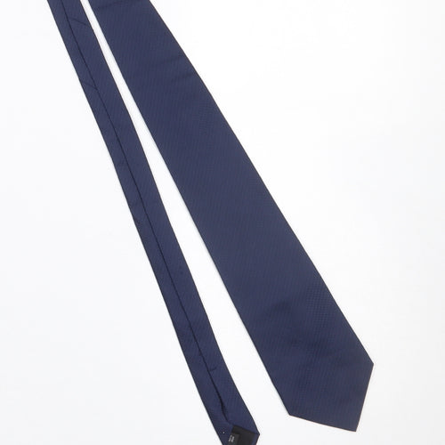 Milltown London England Men's Navy Blue 100% Silk Slim Tie