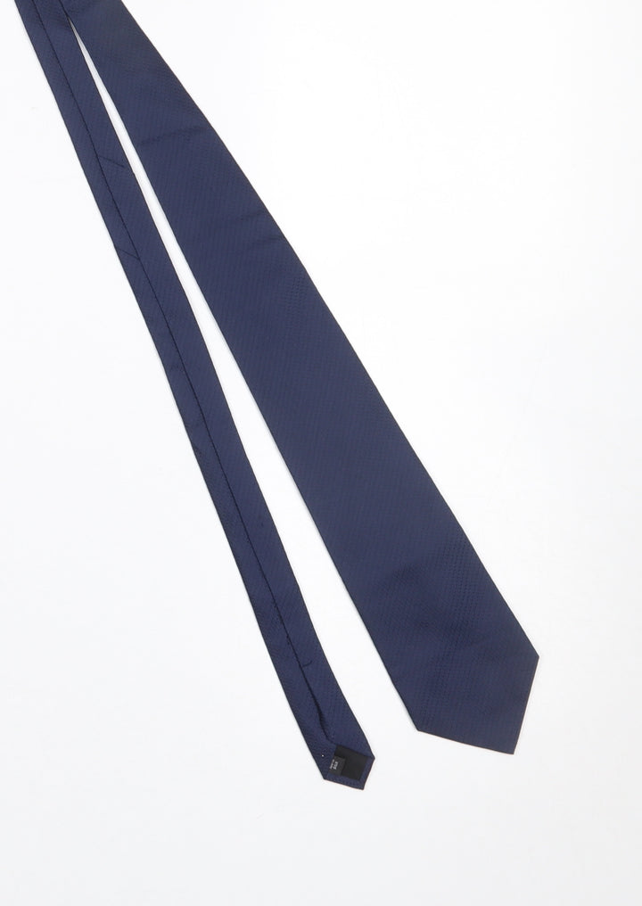 Milltown London England Men's Navy Blue 100% Silk Slim Tie