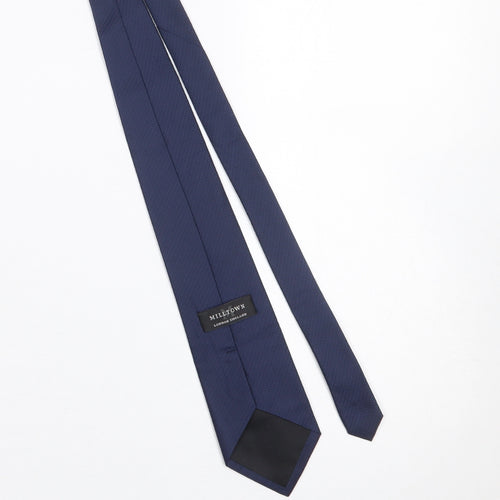 Milltown London England Men's Navy Blue 100% Silk Slim Tie
