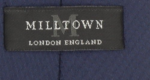 Milltown London England Men's Navy Blue 100% Silk Slim Tie