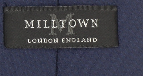 Milltown London England Men's Navy Blue 100% Silk Slim Tie