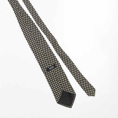 Hugo Boss Men's Black Geometric Silk Designer Tie One Size
