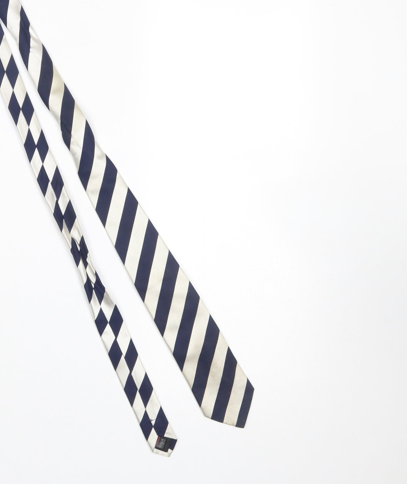 Taylor & Wright Men's Blue and Ivory Striped Silk Tie - One Size