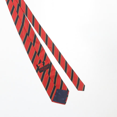 Carlo Colombo Men's Red Striped Silk Tie Made in Italy One Size