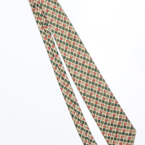 Berkertex Men’s Green Patterned 100% Silk Tie - Classic Style