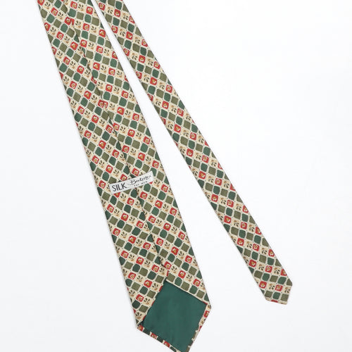 Berkertex Men’s Green Patterned 100% Silk Tie - Classic Style