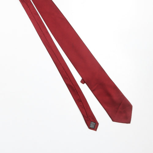 Tie Rack Men's Red 100% Silk Slim Tie Classic Pointed Style