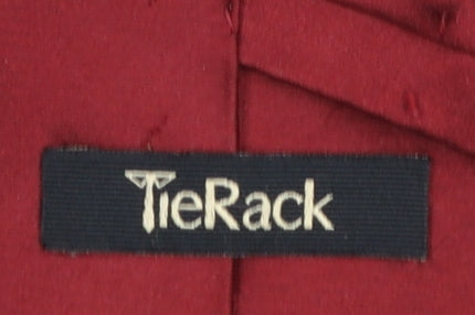 Tie Rack Men's Red 100% Silk Slim Tie Classic Pointed Style