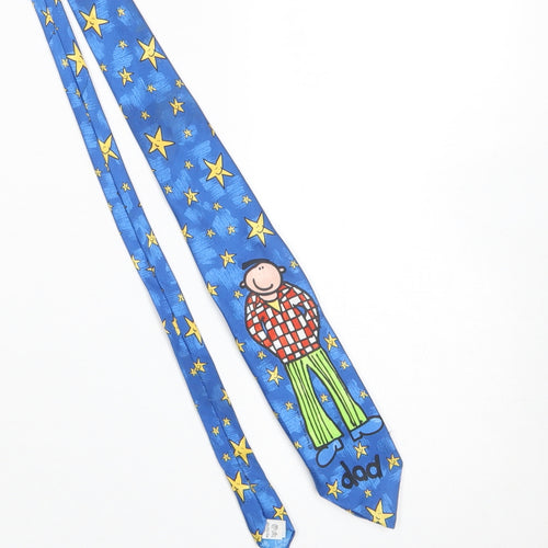 Bang on the Door Blue Cartoon Novelty Men's Tie One Size