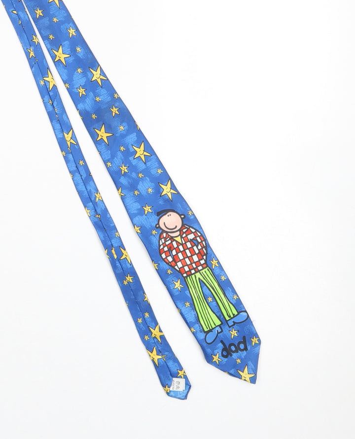 Bang on the Door Blue Cartoon Novelty Men's Tie One Size