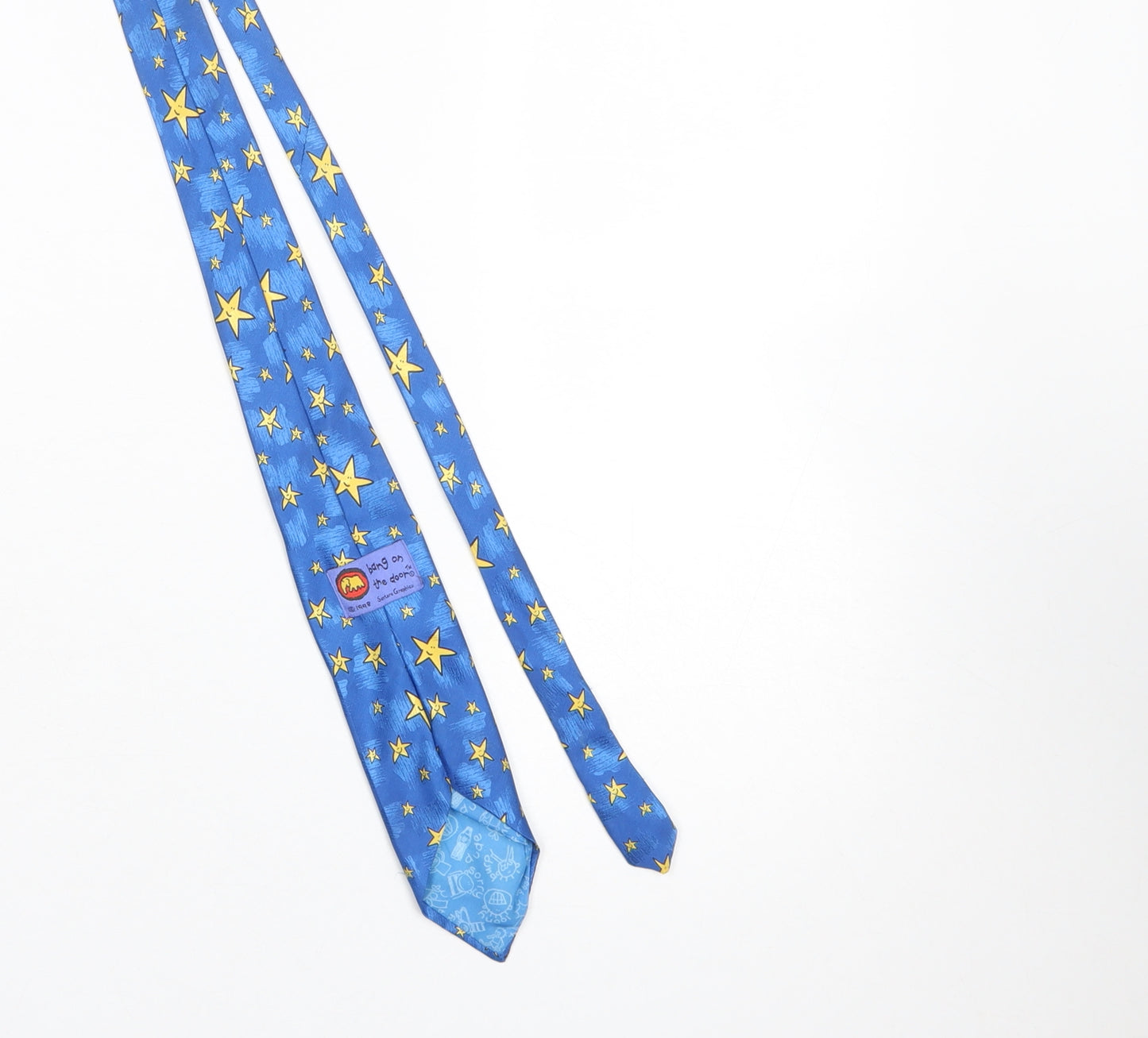 Bang on the Door Blue Cartoon Novelty Men's Tie One Size