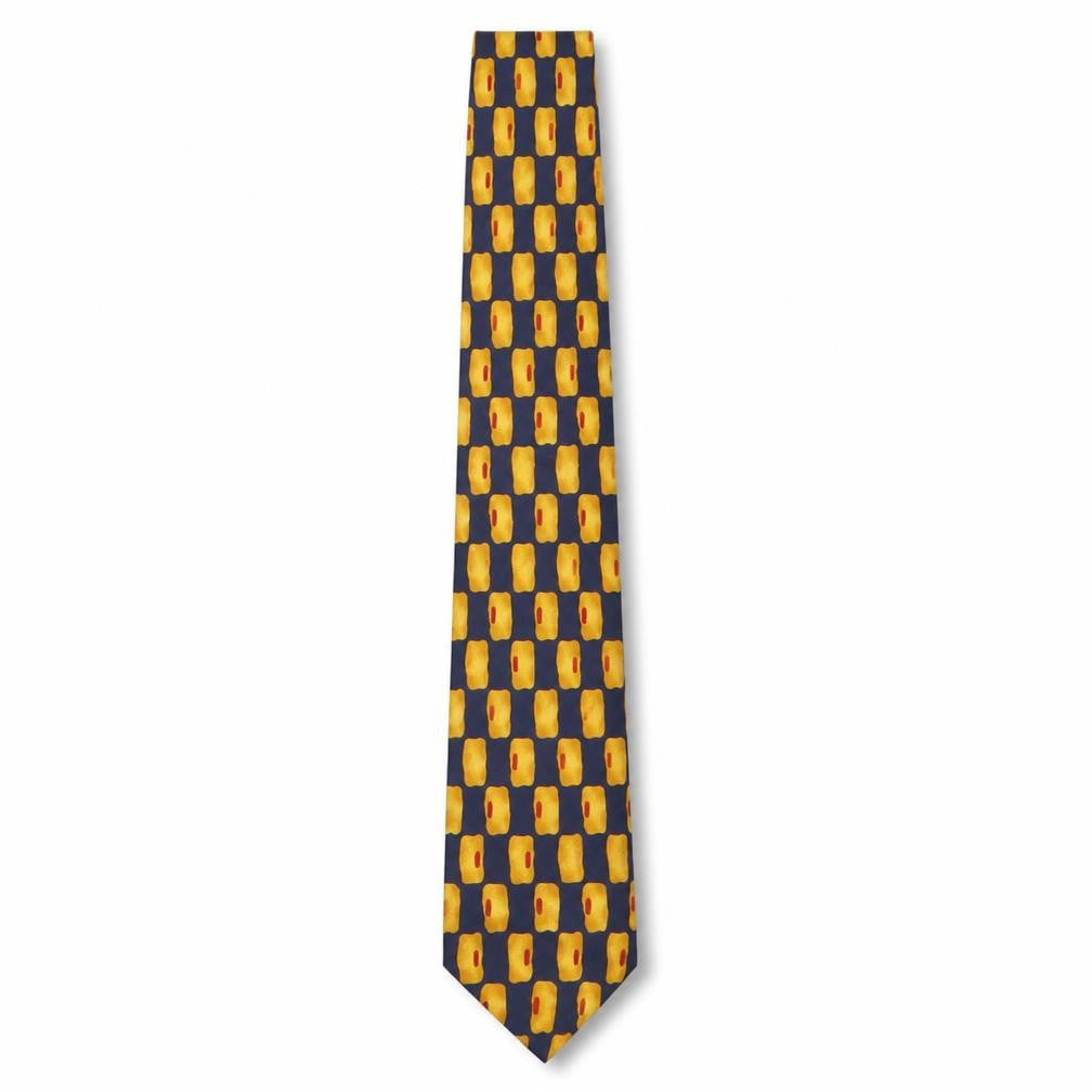 Front view of Toni Valente Men's Multicoloured Abstract Silk Tie