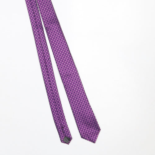 John Taylor Dublin Men's Purple Geometric Silk Slim Tie