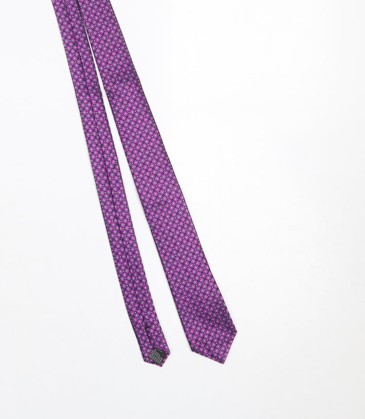 John Taylor Dublin Men's Purple Geometric Silk Slim Tie