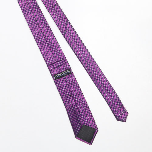 John Taylor Dublin Men's Purple Geometric Silk Slim Tie