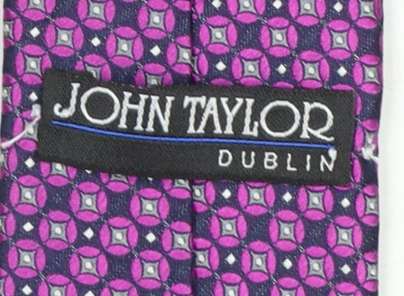 John Taylor Dublin Men's Purple Geometric Silk Slim Tie