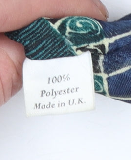 Burton Menswear Blue Green Geometric Polyester Tie One Size