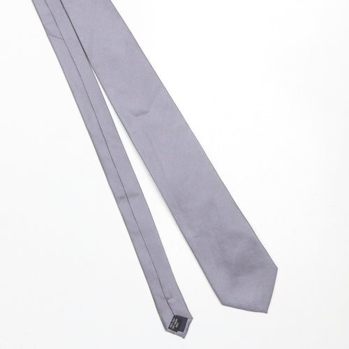Soprano Men's Grey 100% Silk Slim Tie
