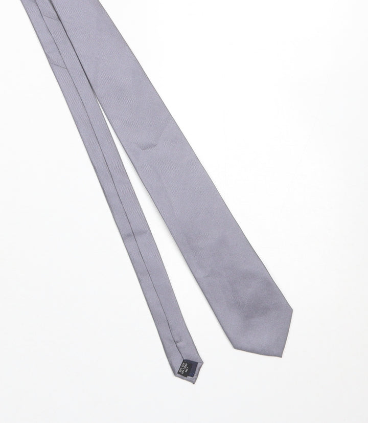 Soprano Men's Grey 100% Silk Slim Tie