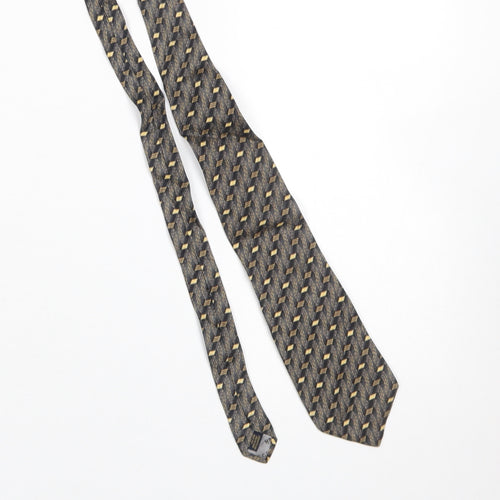 Jaeger Men's Grey Geometric Silk Designer Tie Made in Italy One Size