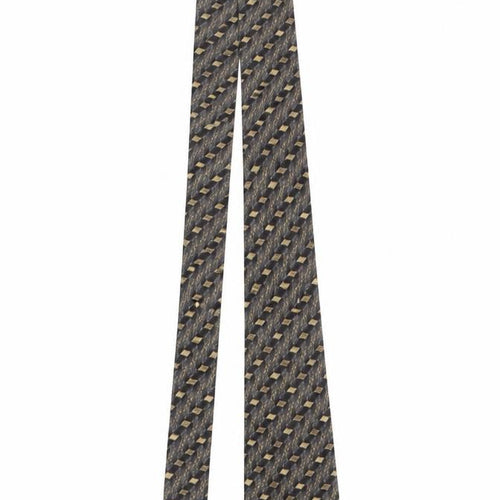 Jaeger Men's Grey Geometric Silk Designer Tie Made in Italy One Size
