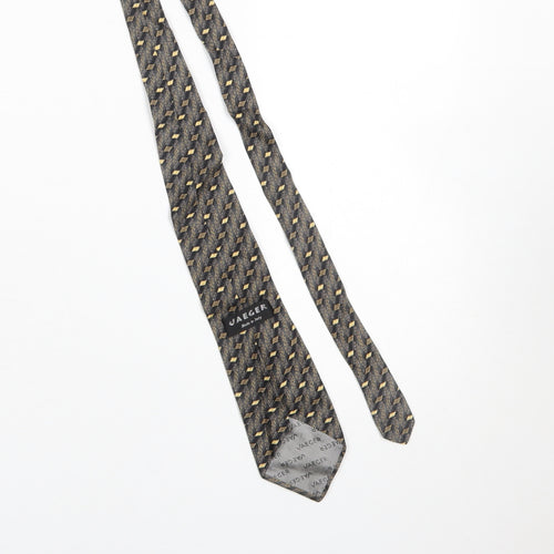 Jaeger Men's Grey Geometric Silk Designer Tie Made in Italy One Size