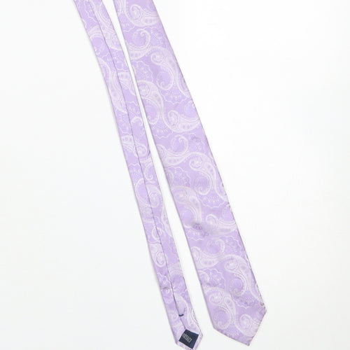 Daniel Hechter Men’s Lilac Paisley Silk Tie Slim Style 176cm