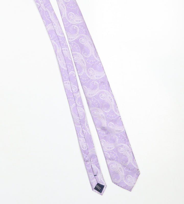 Daniel Hechter Men’s Lilac Paisley Silk Tie Slim Style 176cm