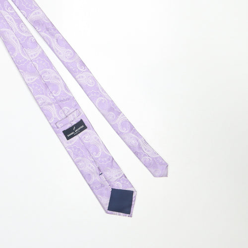Daniel Hechter Men’s Lilac Paisley Silk Tie Slim Style 176cm