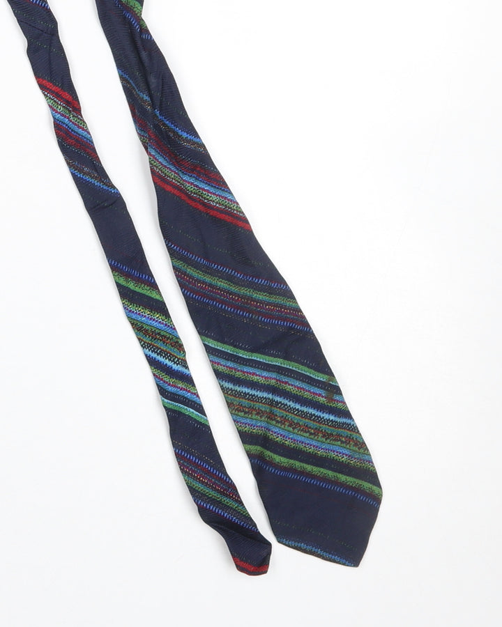 Da Vinci Men's Multicoloured Striped 100% Silk Tie Made in Italy