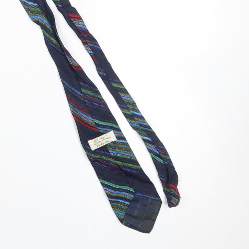 Da Vinci Men's Multicoloured Striped 100% Silk Tie Made in Italy