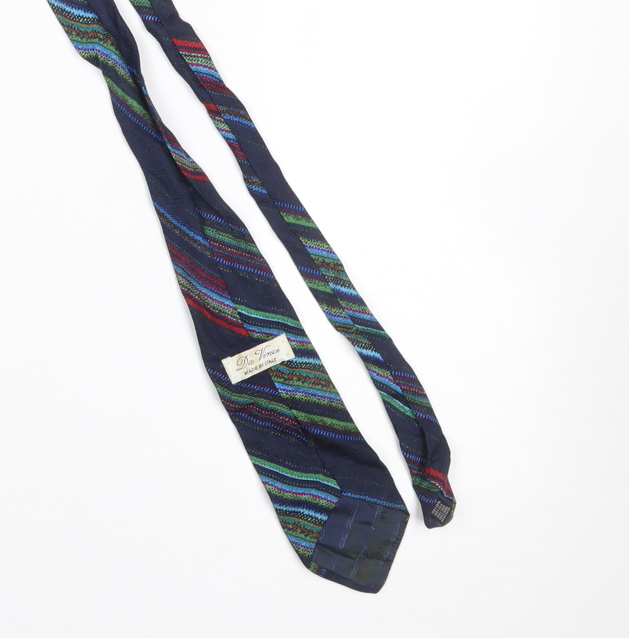 Da Vinci Men's Multicoloured Striped 100% Silk Tie Made in Italy