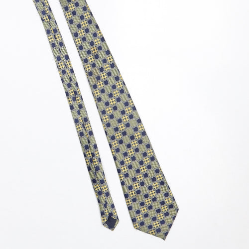 Valeria Boldi Men Blue Geometric Handmade Silk Tie One Size