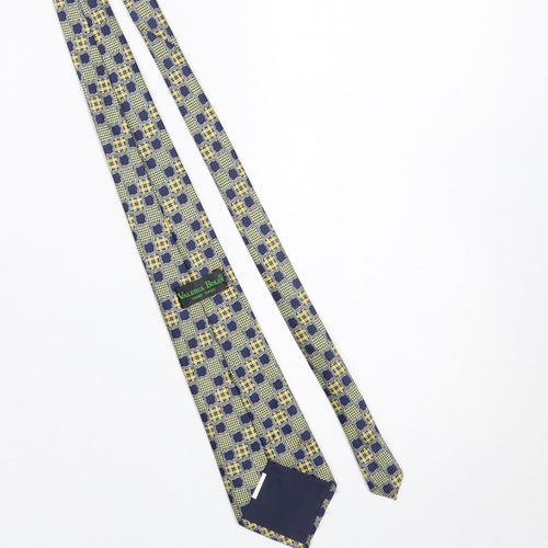 Valeria Boldi Men Blue Geometric Handmade Silk Tie One Size