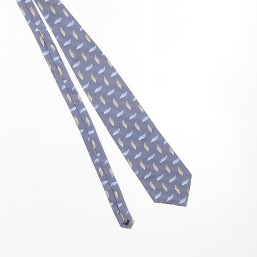 Van Heusen Men's Blue Geometric 100% Silk Pointed Tie
