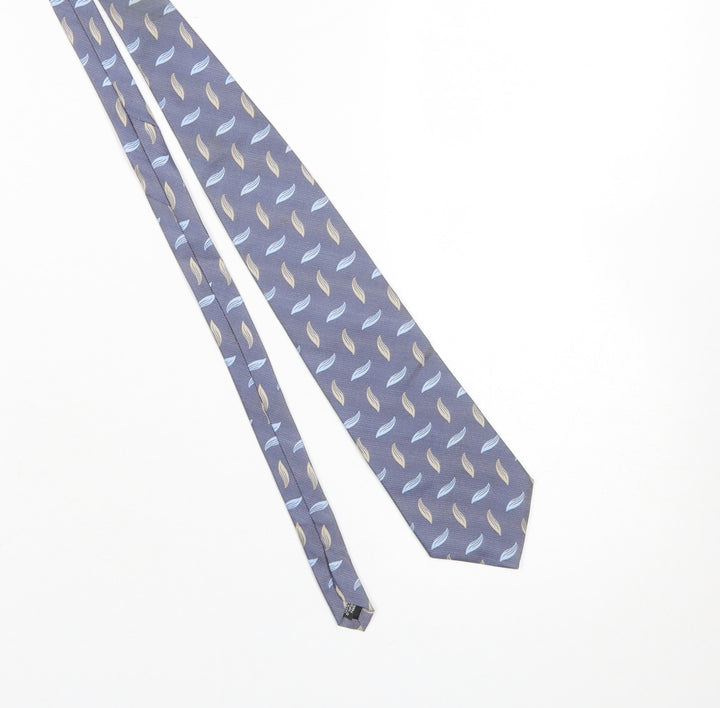 Van Heusen Men's Blue Geometric 100% Silk Pointed Tie