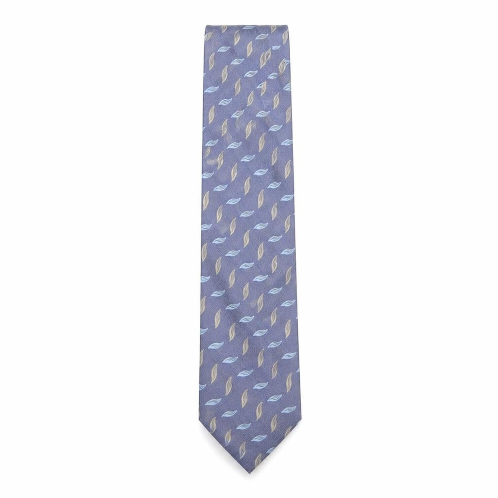 Front view of Van Heusen Men's Blue Geometric 100% Silk Pointed Tie