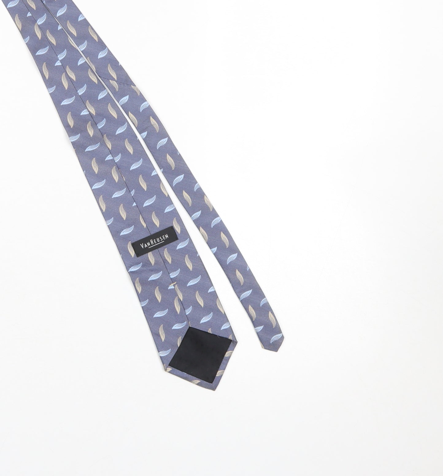 Van Heusen Men's Blue Geometric 100% Silk Pointed Tie