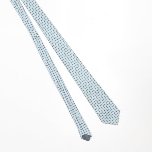 Gino Resillio Men's Blue Pure Silk Polka Dot Designer Tie