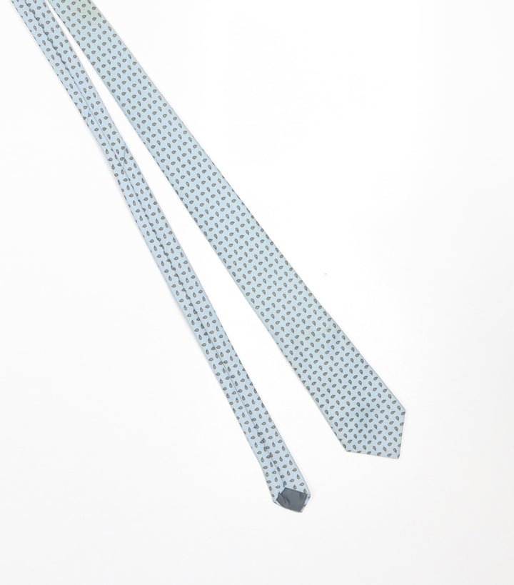 Gino Resillio Men's Blue Pure Silk Polka Dot Designer Tie