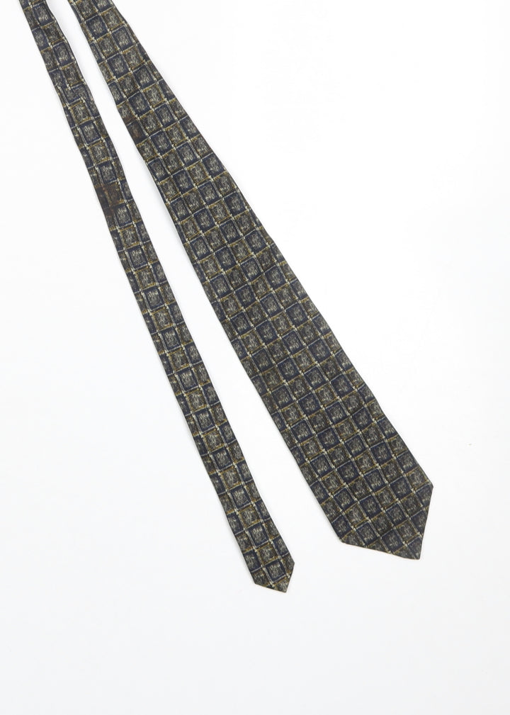 House of Fraser Men's Blue Silk Checked Designer Tie One Size