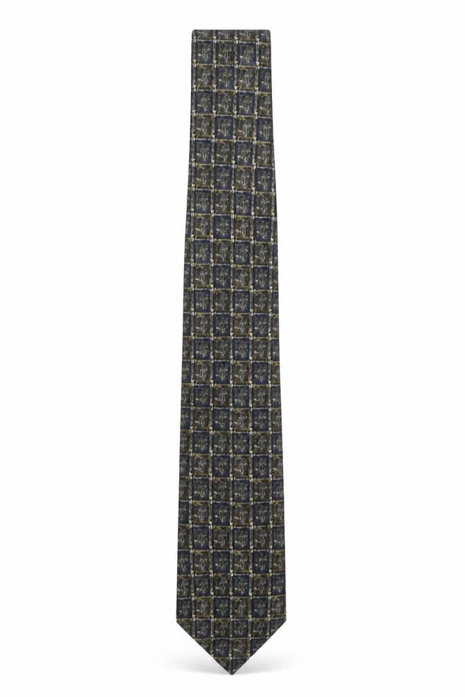 House of Fraser Men's Blue Silk Checked Designer Tie One Size