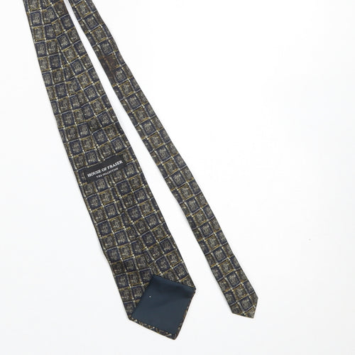 House of Fraser Men's Blue Silk Checked Designer Tie One Size