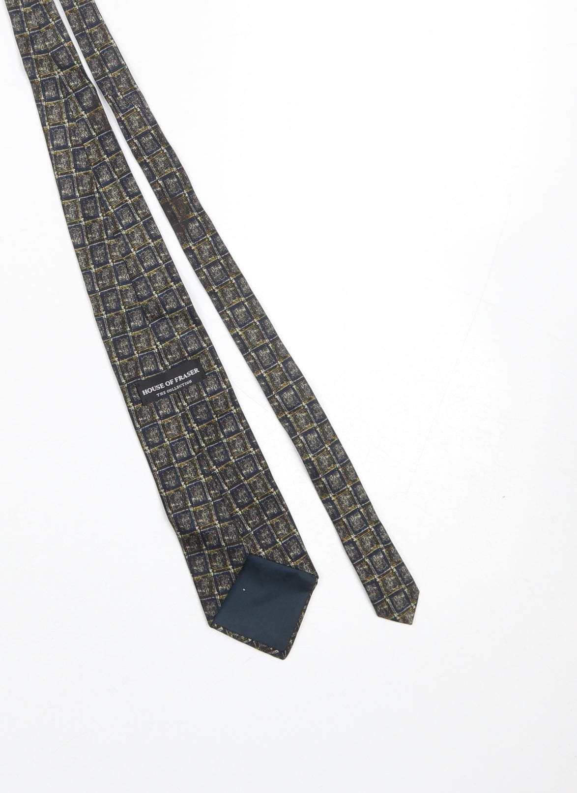 House of Fraser Men's Blue Silk Checked Designer Tie One Size